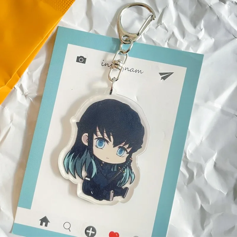 

Demon Slayer Cartoon Acrylic Keychains Tokitou Muichiro Anime Action Figures Cartoon Doll Key Bag Decoration Cute Gifts for Girl