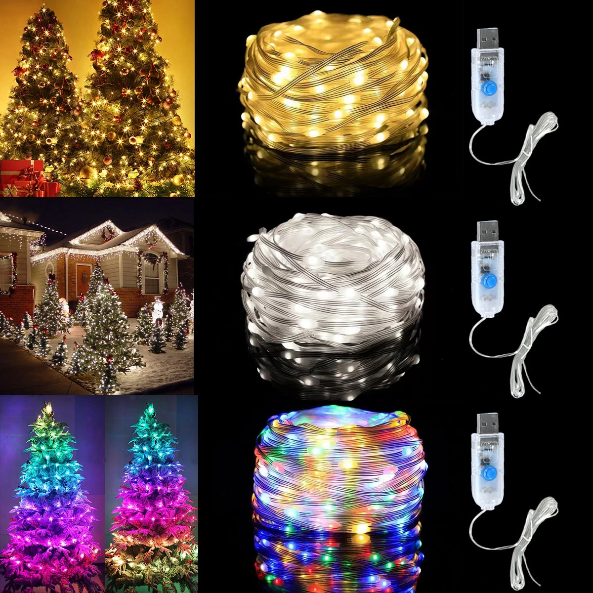 5/10M Christmas LED Leather Cord Light Merry Christmas Tree Decoration for Home 2023 Cristmas Xmas Navidad Natal New Year 2024