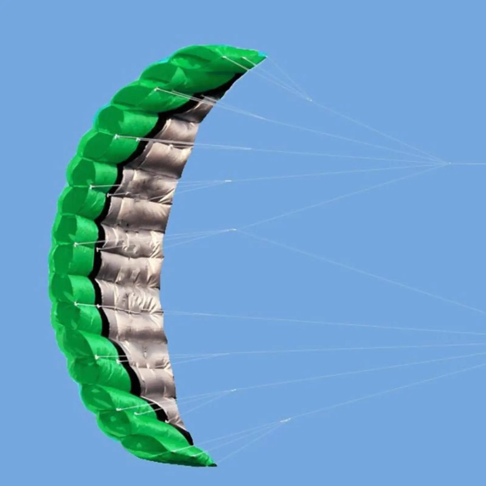 Picture 5: Stunt Power Kite Inflatable Parafoil Parachute Outdoor Flying Wing Green