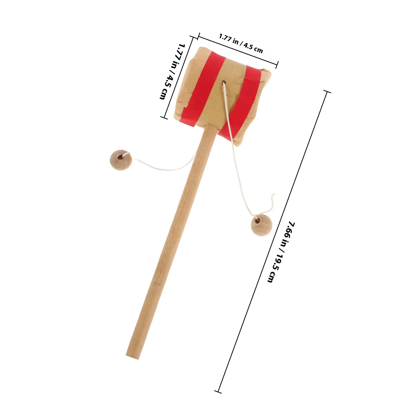 Tambor de bambú artesanal, instrumento de percusión de madera para niños, estimulación auditiva, tambor musical de mano, sonajero para bebés