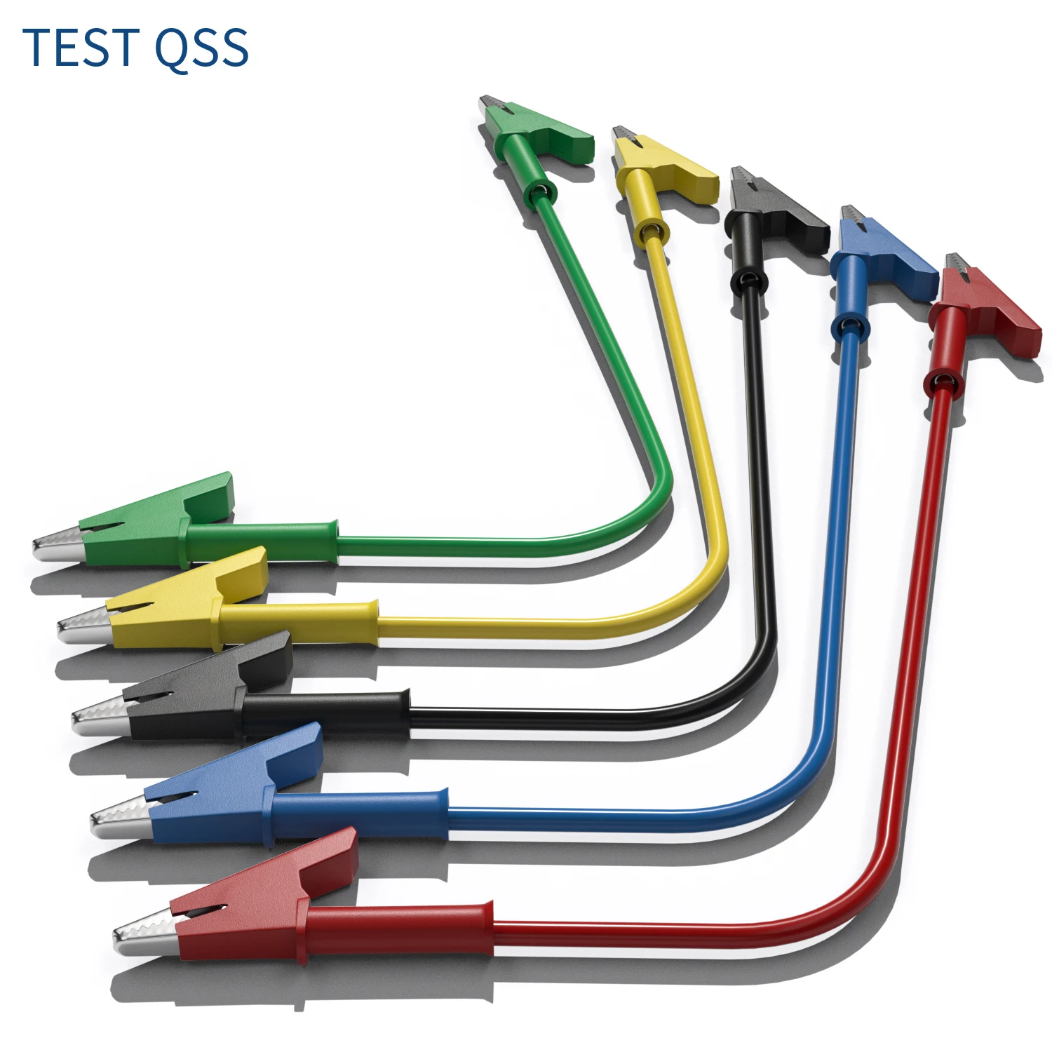 

QSS 5PCS Dual Alligator Clip Test Lead Wire Cable with Insulated Clips for Multimeter