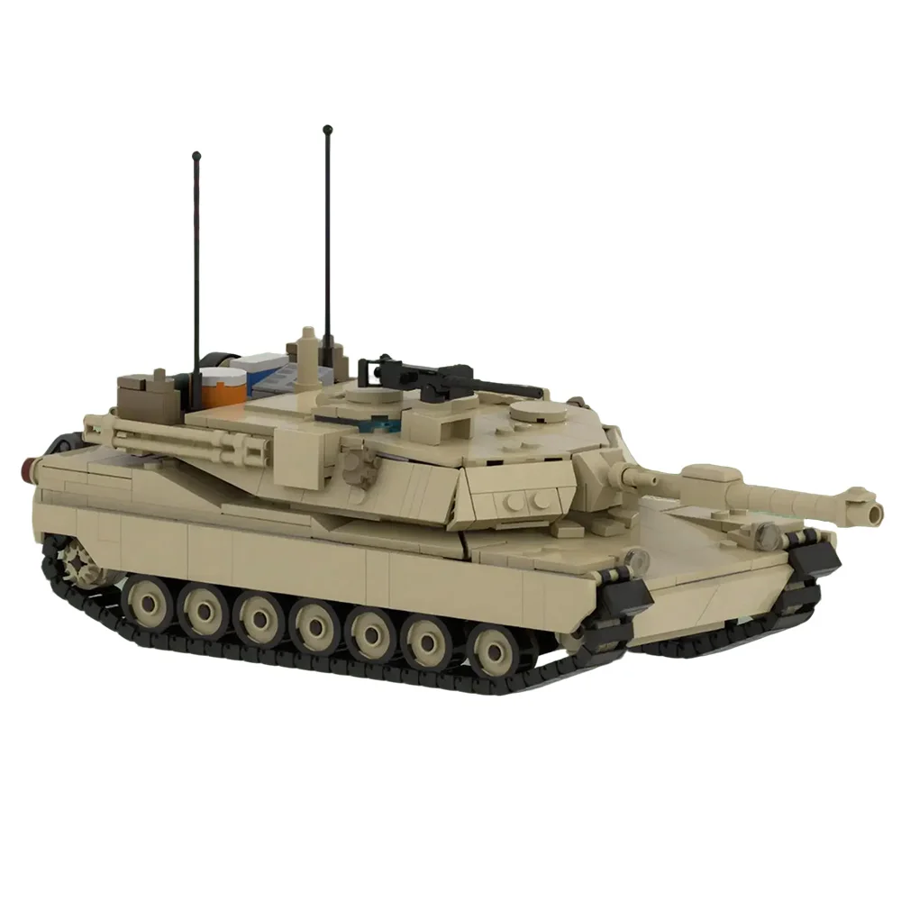 MOC M1A2 Abrams Tank Building Block US Army Main Battle Tank Composite Armor Car Brick Toy for Adults