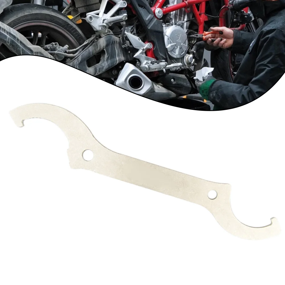 

1pc Motorcycle Rear Shock Absorber Adjuster Wrench 2-in-1 Curved Opening End Wrench For Road Bikes Shock Absorber Removal