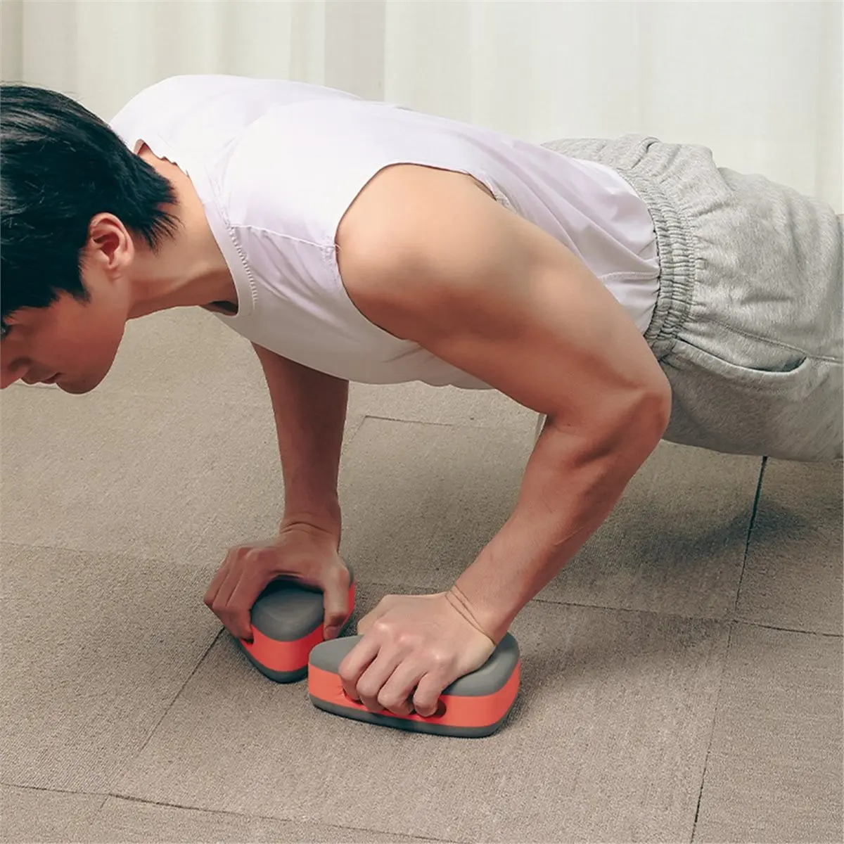 (A75U] Push Up Hand Grip Pads EVA Anti Slip Portable Home Gym Training Abdominal Muscles Plank for Yoga Fitness Enthusiasts