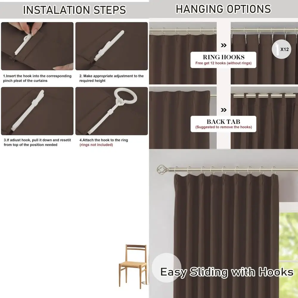 

Плиссированные светонепроницаемые шторы, длина 104 дюйма, затемняющие, термоизоляционные, 2 панели, ширина 40 дюймов, для гостиной/спальни