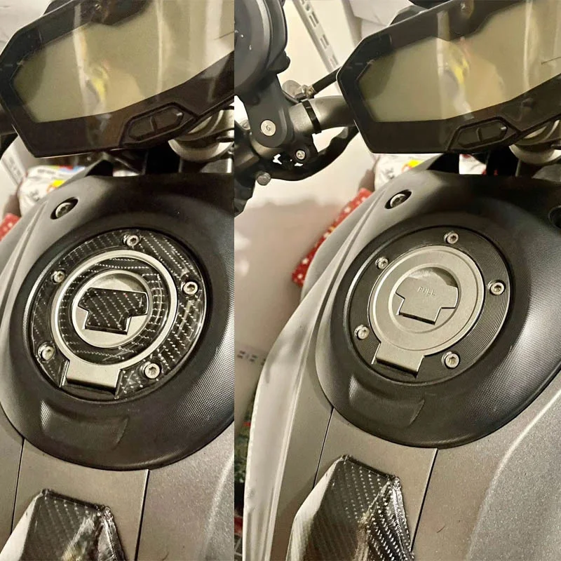 For YAMAHA MT07 MT09 R6 R1 FZ09 Motorcycle Fuel Cap Cover Decal Sticker 3D Carbon Look