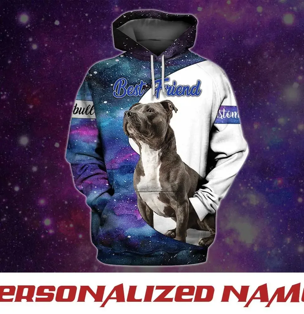 Boxer/Bulldog/Labrador Custom Name 3D Printed Hoodies Women For Men Pullovers Street Tracksuit Love Dog Gift