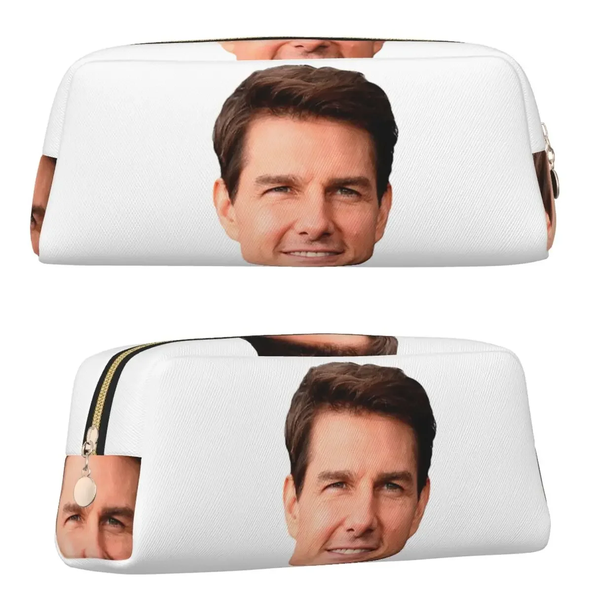 Tom Cruise Face Cutout Pencil Cases for Students Gifts Pen Box Pencil Bag Large Storage Pencil Pouch Pen Holder