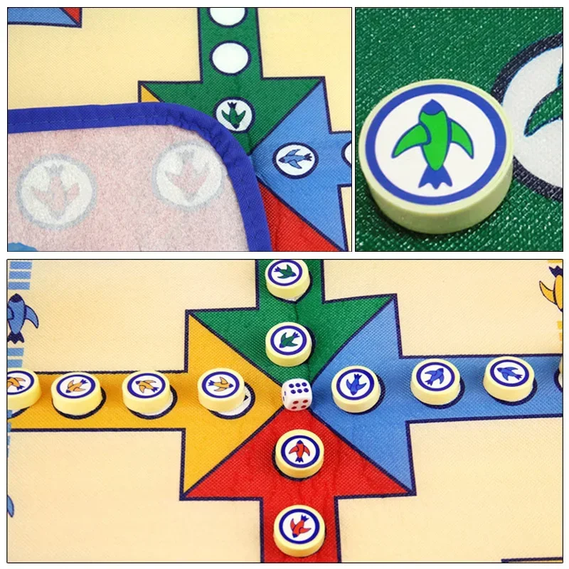 سجادة شطرنج طائرة للأطفال كبيرة الحجم على الوجهين لعبة الداما الكبار المليونير لعبة الشطرنج لعبة تعليمية لعبة الطاولة