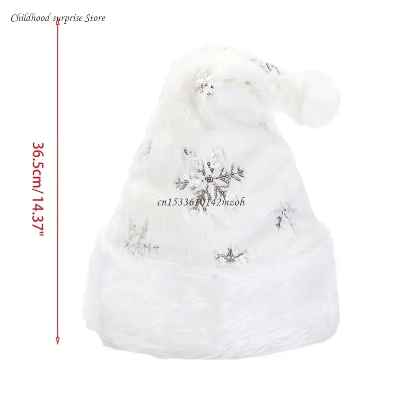 Chapeau père noël en peluche, chapeau blanc doux confortable, pour hôtel, Festival, Costumes réunion famille,