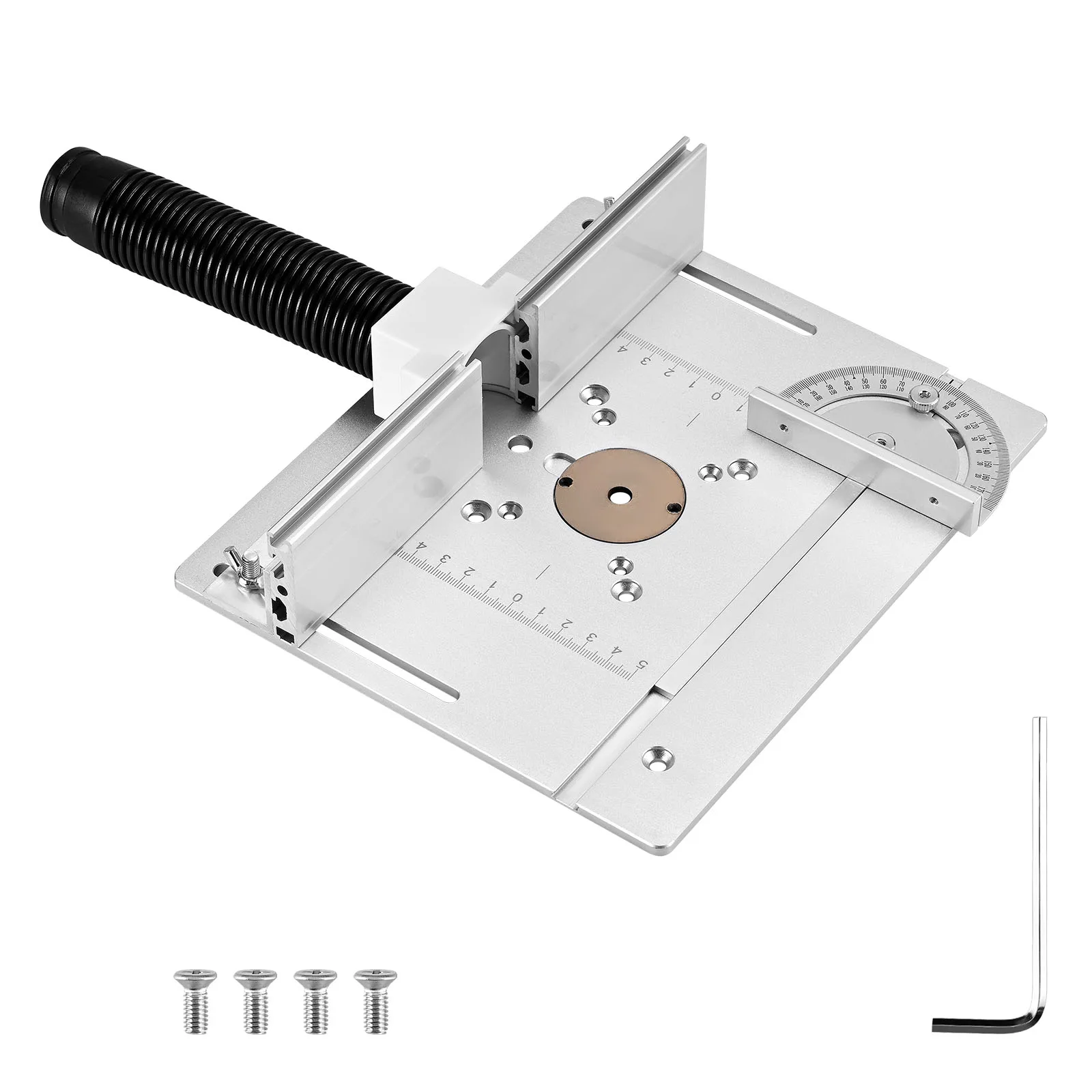 Aluminium Router Table Insert Plate Woodworking Trimmer Electric Wood Milling Flip Plate With Miter Gauge for DIY Working Bench