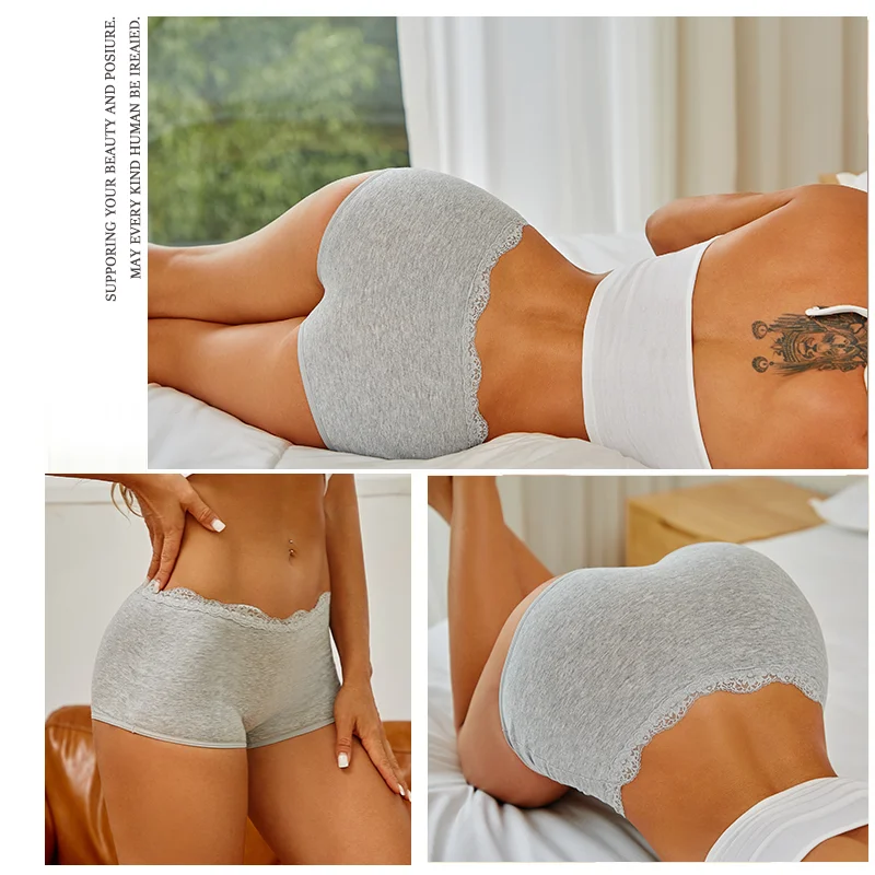 3Pcs Women\'s Panties Seamless Cotton Boxers Satin Underwear Female Lovely Briefs Cozy Lingerie Sports Intimate Underpants S-XXL