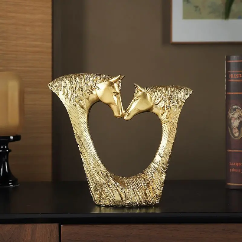 High-End Luxury Modern Horse Head Figurine Decor for Bookcase Desktop Bedroom Home