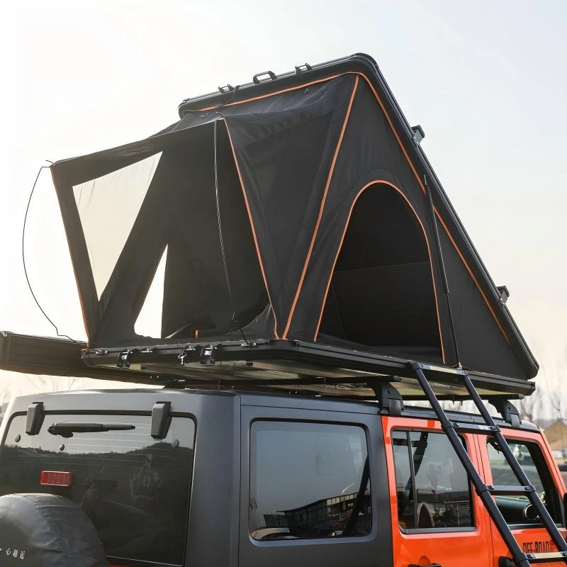 High Quality Hydraulic Quick Open Triangle Aluminum Rooftop Tent, Foldable Structure Fit For Car SUV Outdoor Camping