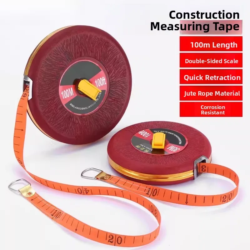 

Прецизионная тканевая рулетка 50м/100м, мягкая измерительная лента из ткани, инженерная измерительная рулетка, инструменты для измерений, дисковая рулетка, инструменты для ремонта
