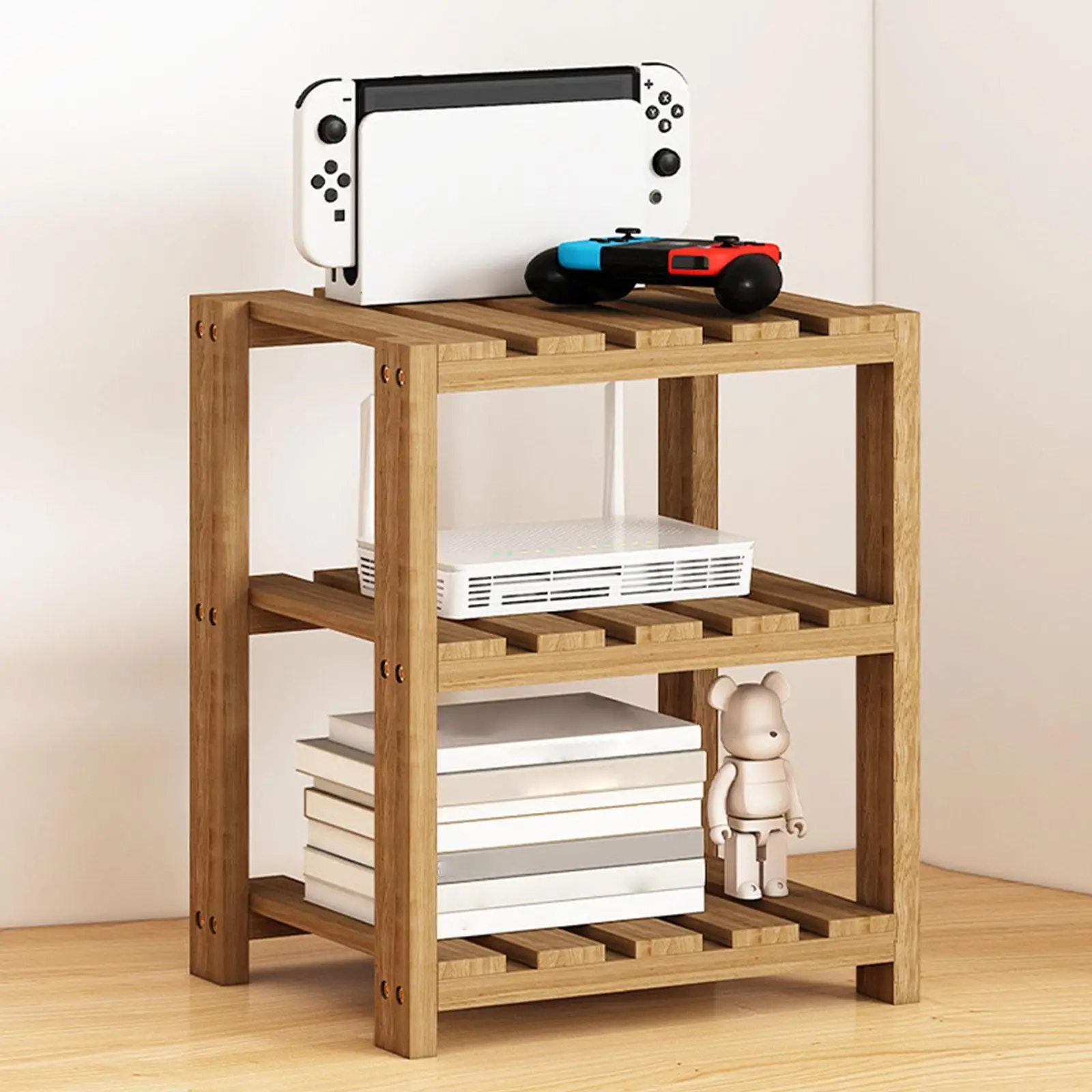 

Wooden Router Shelf Router Organizer Rack for TV Accessories Bedroom Home