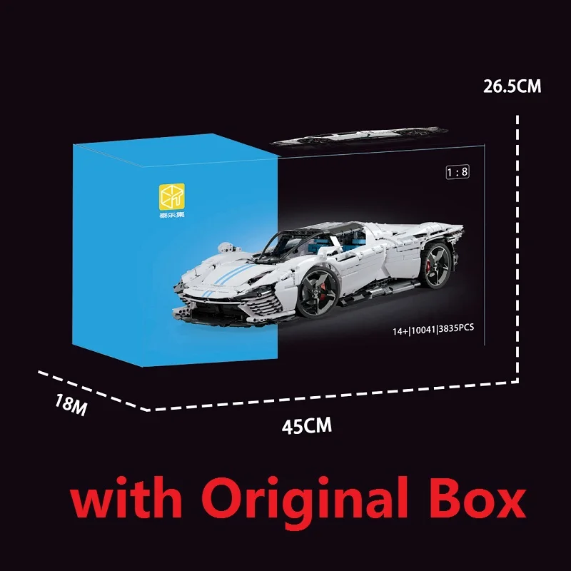 

Original Box Building Blocks Bricks Christmas Gifts MOC New Arrivals 10041 High Tech Super Sport Racing Car Model With Motor Boy