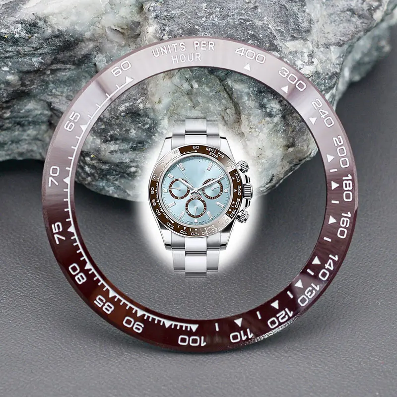 39.3*31.5mm Daytona Ceramic Bezel Insert Fit Rolex Daytona 116500 116520 Watch Repair Parts Green Blue  Luminous