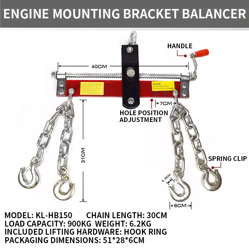 

Engine Hoist Balancing Frame 900KG Workshop Crane Load Balancer for Automotive Engine Maintenance and Relocation