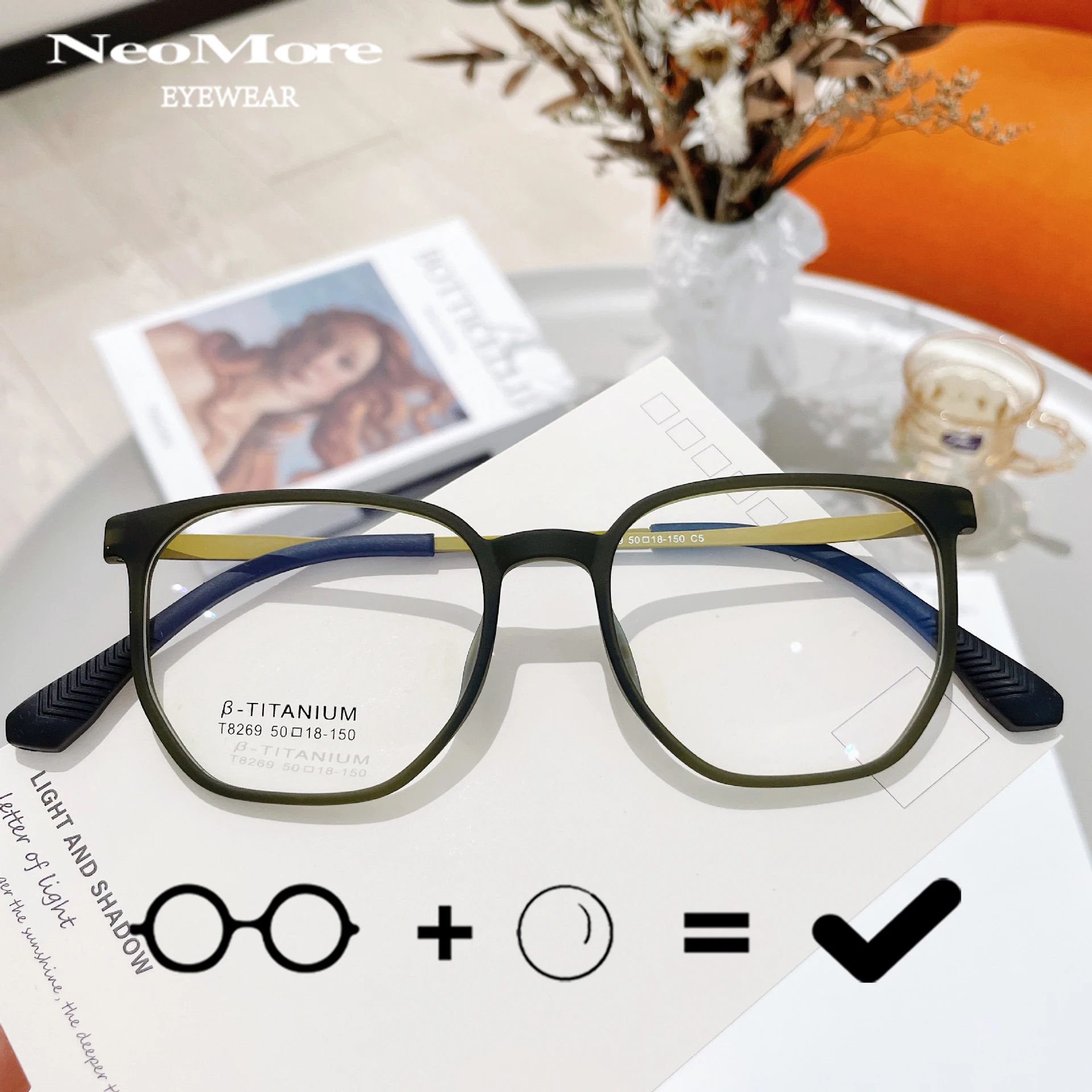 

Fashion Retro Titanium Glasses Frosted Ultra Light Eyeglasses Mens Womens Prescription MultiFocus Eyewear gafas