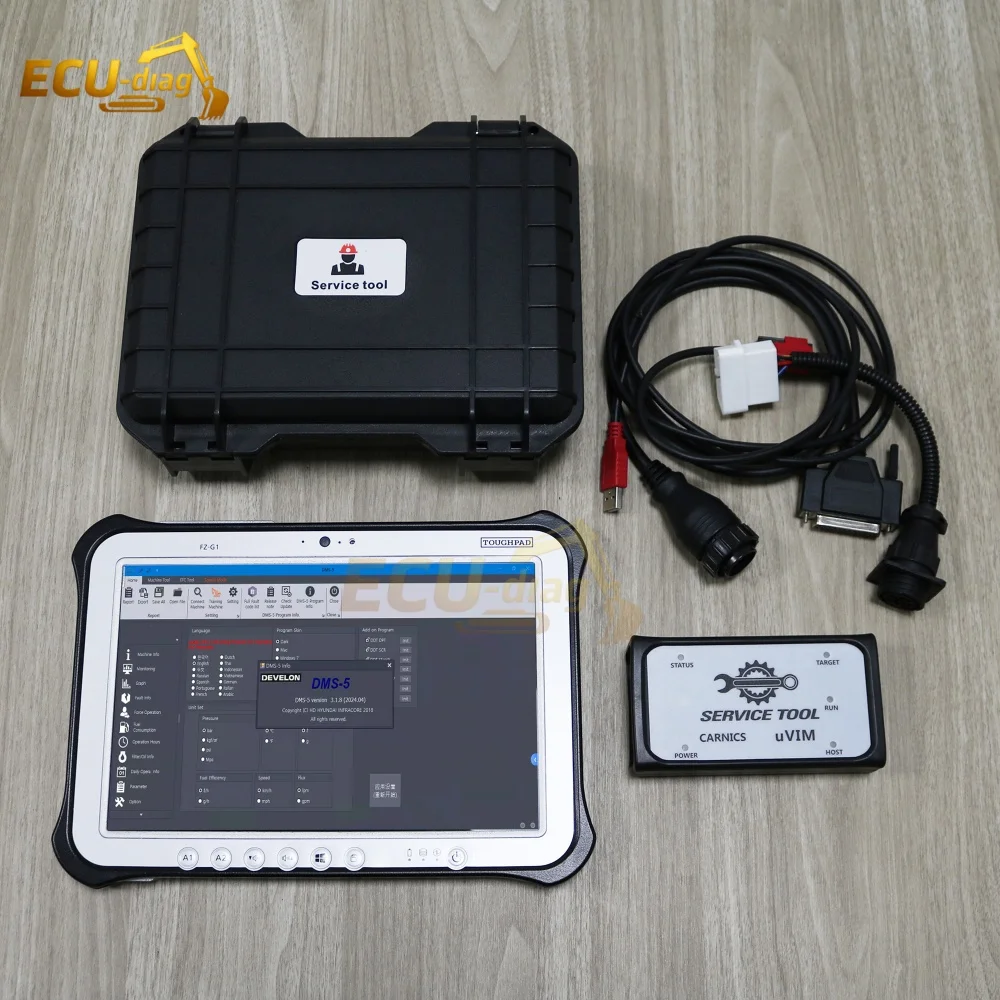

For DOOSAN uVIM Diagnostic Tool Forklift Excavator Engine OBD Interface DDT DCU ECU Scanner with Tablet 2016 2024 Software