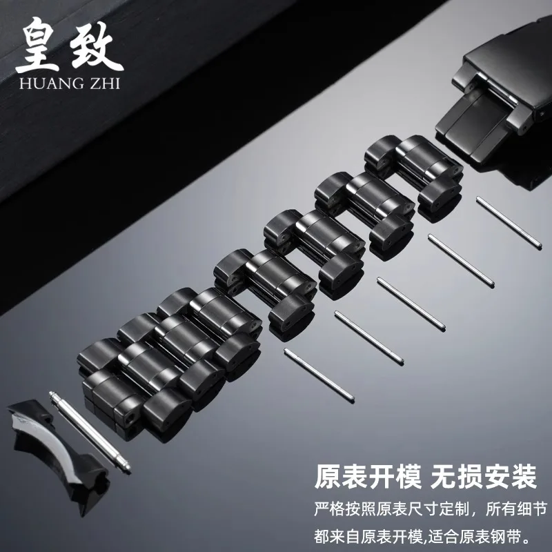 Correa de reloj curva, sección extendida para Citizen Blue Angel, segunda generación, JY8085 8075, correa de reloj de acero, hebilla de pulsera