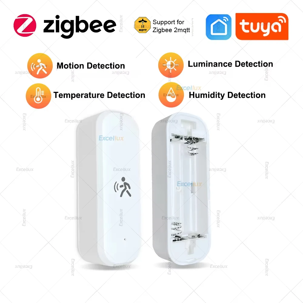 Zigbee Human Motion Detector Sensor With Luminance Temperature Humidity Detection Smart Home Security Alarm Sensor For Tuya Z2M