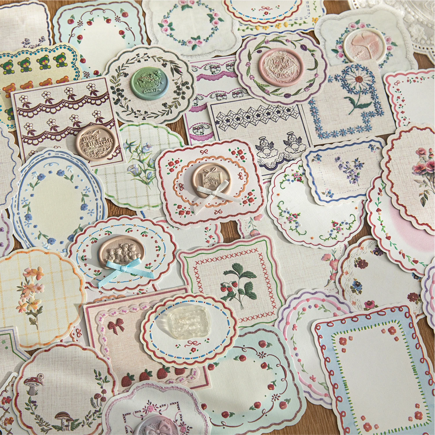 20 sheet Vintage INS Large size Embossed sticky notes stickers Decorative Labels Diary Album hand made Scrapbooking supplies