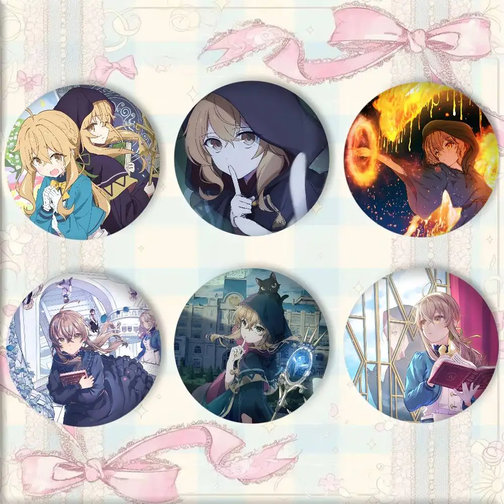 Anime S-Secrets of The Silent Witch Badges 44 58 75 mm Round Cosplay Pin Bag Decor Fans Collect Friends Gifts Brooch