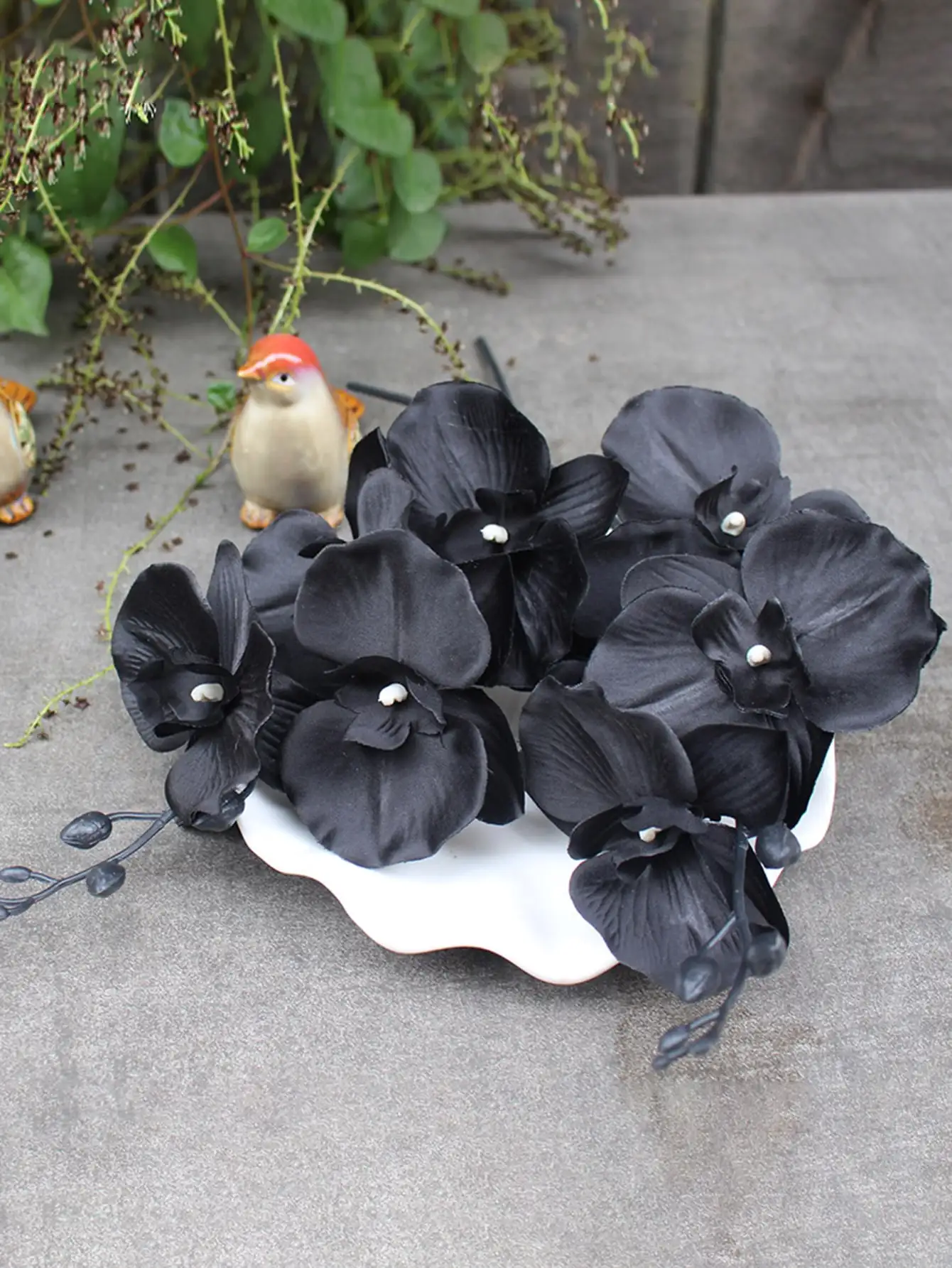 1pc Black Butterfly Orchid String Simulation Plant Dancing Orchid Silk Cloth Simulation Flower Artificial Flower Home Decoration