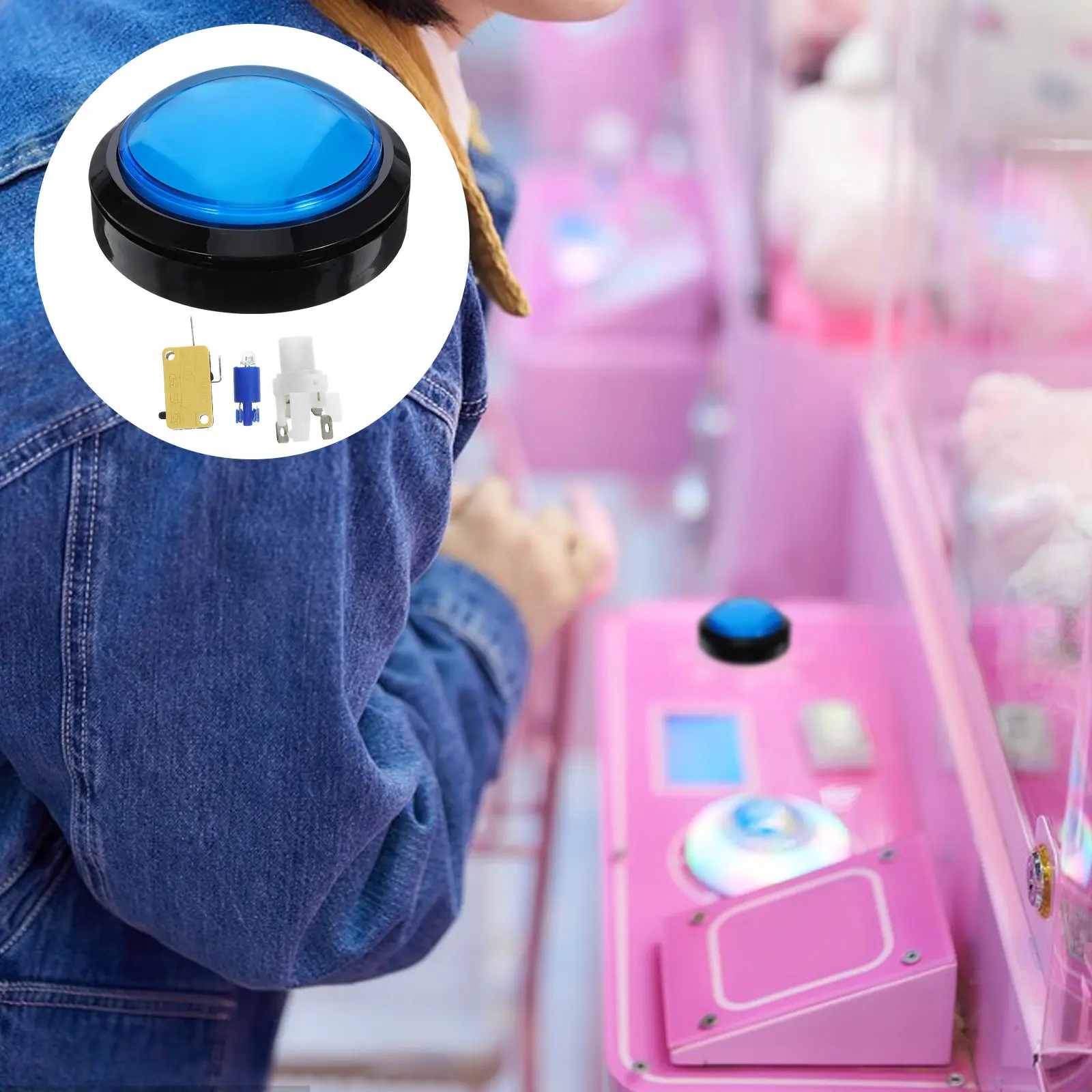 Game Answer Buzzer Electronic Responder Digital Responder Blue Big Buttons Random Color Light Loud Sound Alarm