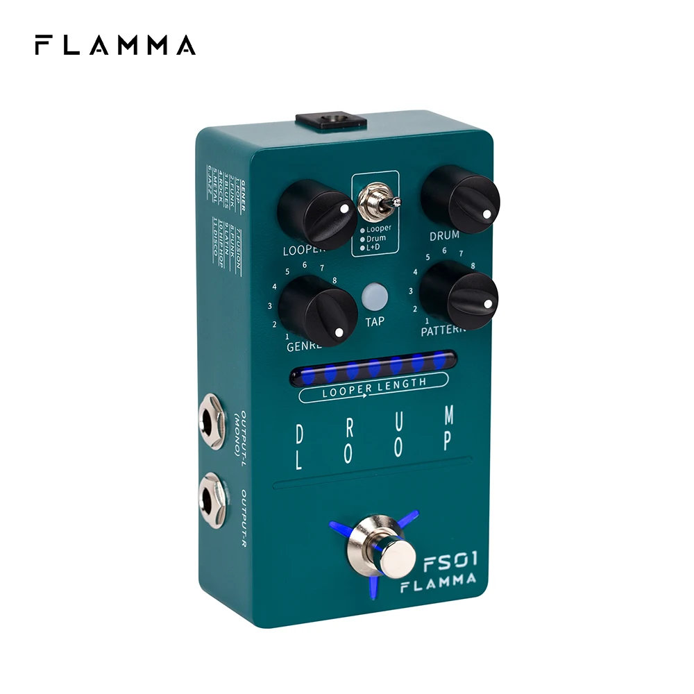 FLAMMA FS01 Drum Loop Drum Machine Looper Guitar Effects Pedal 20Min Looper 11 Different Rhythm Styles