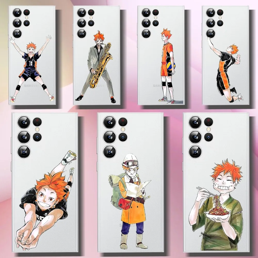 Hinata Shoyo Phone Case For Samsung Galaxy A52 A12 A51 S21 Edge S22ULTRA S23 S20LITE Plus Ultra Transparent Cover