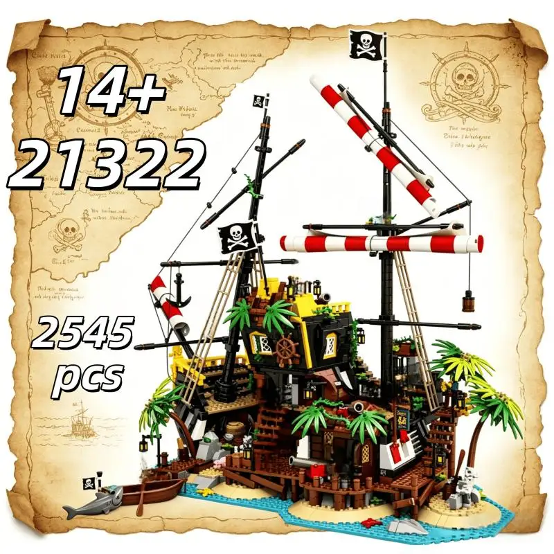 

2026 With Original Box 2545 PCS Pirates of Barracuda Bay Building Blocks Brick Compatible 21322 adults Birthday Christmas Gifts