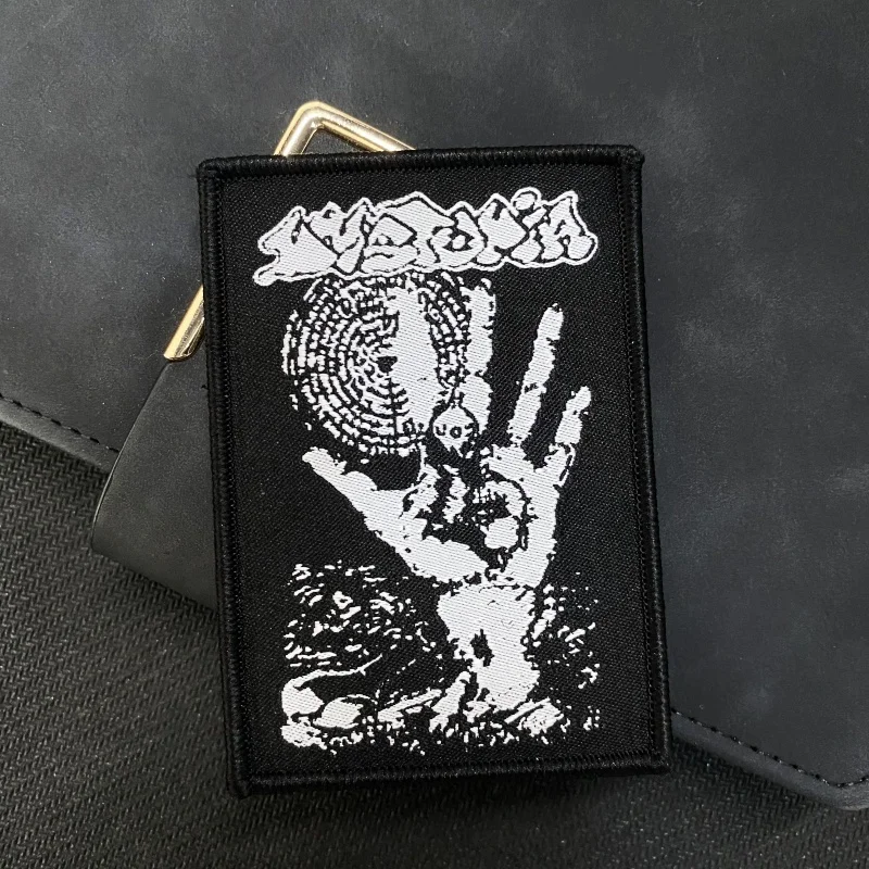 Dystoian parche calavera bordado – Hook and Loop táctico - imagen 4