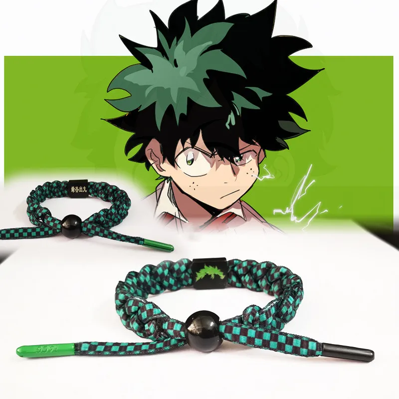 Anime My Hero Academia Midoriya Izuku Todoroki Shoto Cosplay Bracelet Hand-woven Cartoon Couple Accessories Holiday Gifts