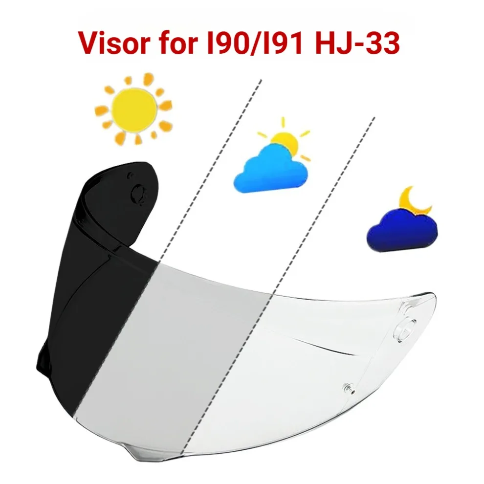 Helmet Visor for HJC HJ-33 I90/I91 Motorcycle Helmet Lens Replacement Shields Anti-UV Casco Moto Colorful Faceshield Accessories