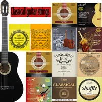 6 uds cuerdas de Guitarra clásica cuerdas de Guitarra de nailon transparente negro cuerda enrollada de cobre chapada en plata accesorios de Guitarra
