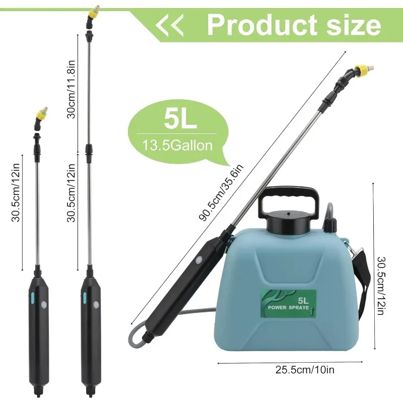 Shoulder type electric spray disinfection and spraying 5L electric watering can gardening watering can portable