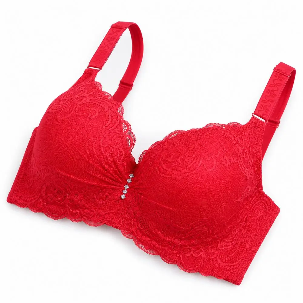 New 4-Row Button Lace Bra Thin Lace Thin Bralette Absorbs Sweat Widening Underwear Bras For Plus Size Women