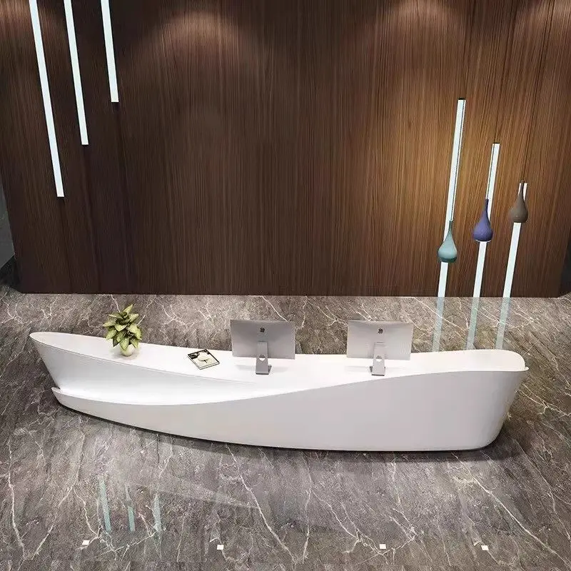 Creative Curved Paint, Front Desk, Special-shaped Fashion Reception Desk, Lobby Checkout Page, Bar Service Desk, Company Customi