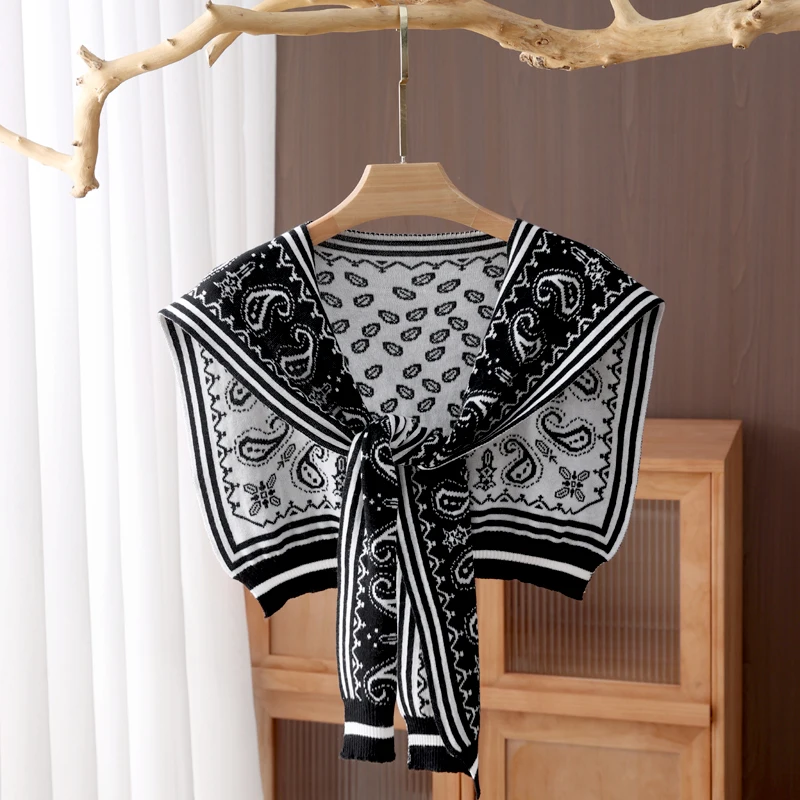 100% Pure Cotton Shawl Spring and Autumn Scarf Knitted New Air Conditioning Decorative Waistcoat Striped Double-Sided Shawl