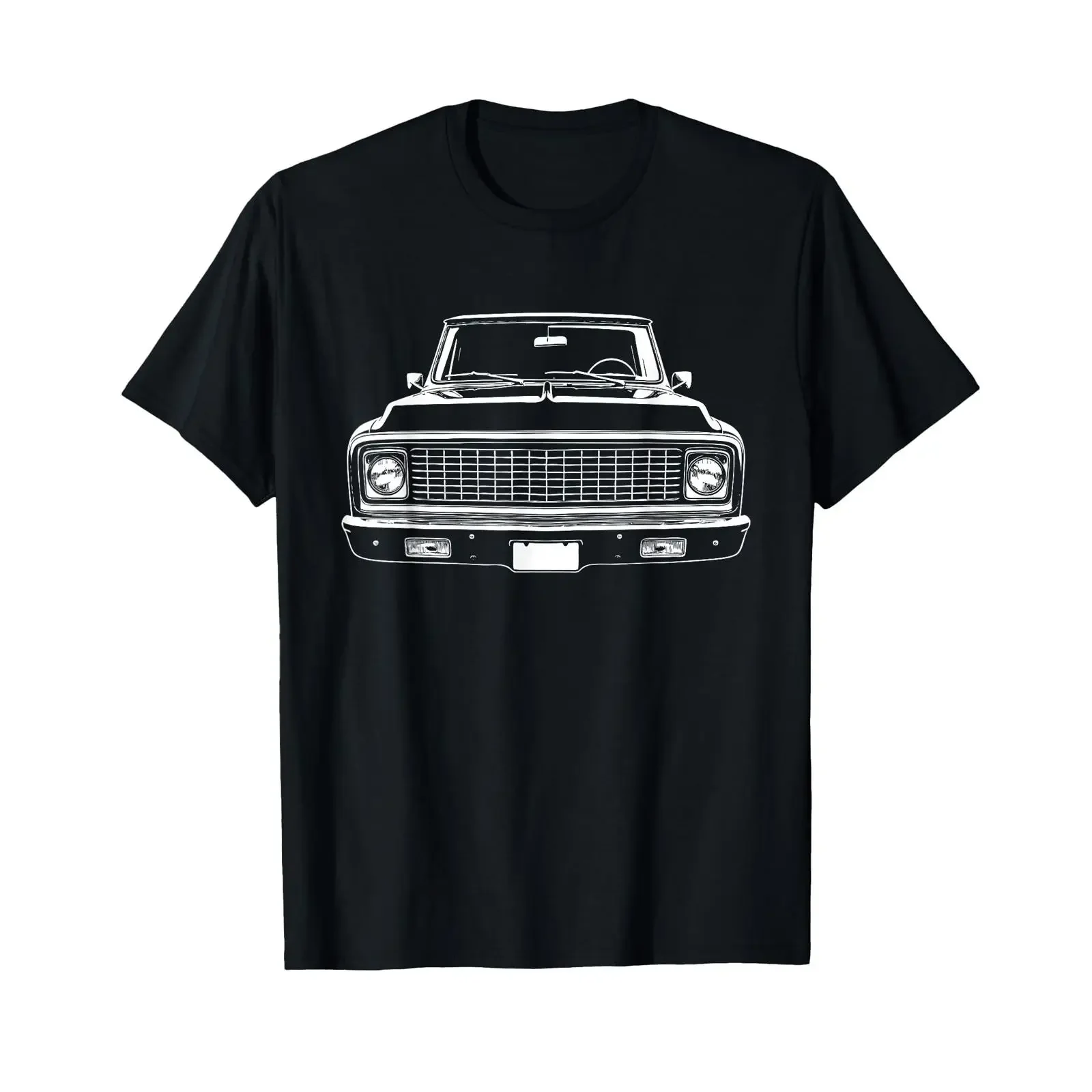 67 72 C10 Custom Front Grill Profile Truck Silhouette T Shirt vintage Washed streetwear fashion homme Versatile Breathable