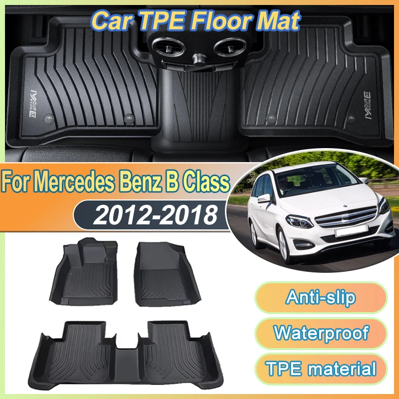 

Car Floor Mat For Mercedes-Benz B Class W246 200 180 2012~2018 LHD 3D Waterproof Mud Carpet Foot Pad Easy Clean TPE Accessories