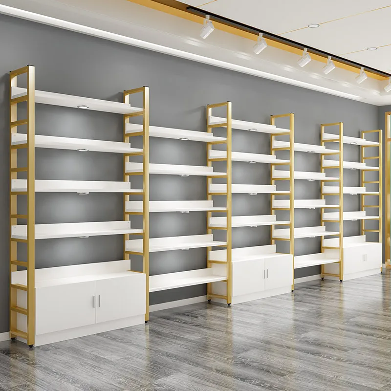 

Оптовая многоярусная комбинированная стойка-витрина для одежды и сумок, пристенная, для магазинов, удобная в использовании