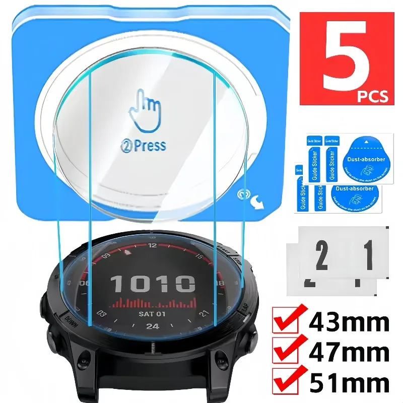 

Защитная пленка для экрана Garmin Fenix 8 43 мм, 47 мм, 51 мм, простая установка, закаленное стекло, HD-пленка, твердость 9H, аксессуар для часов с защитой от царапин