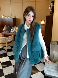 HDHOHR 2025 High Quality Real Mink Fur Vast Full Pelt Fur Coats Fashion Natural Mink Fur Jackets Winter Female Fur Warm Vast