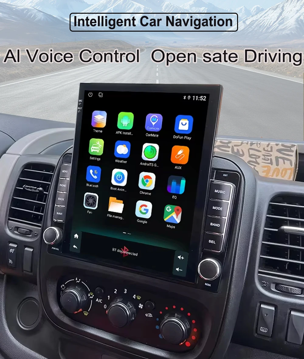 Rádio do carro para renault trafic 3 14-21 para opel vivaro b carplay 9.7 "android auto multimídia estéreo 4g 2din dvd player unidade principal