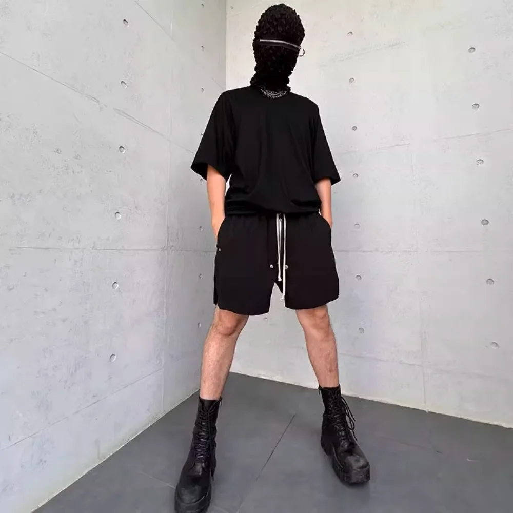 NIGO Men's High Street Trend Black Shorts Simple Solid Colour Casual Straight Loose Trend Pants FHDX #NGTOP11745