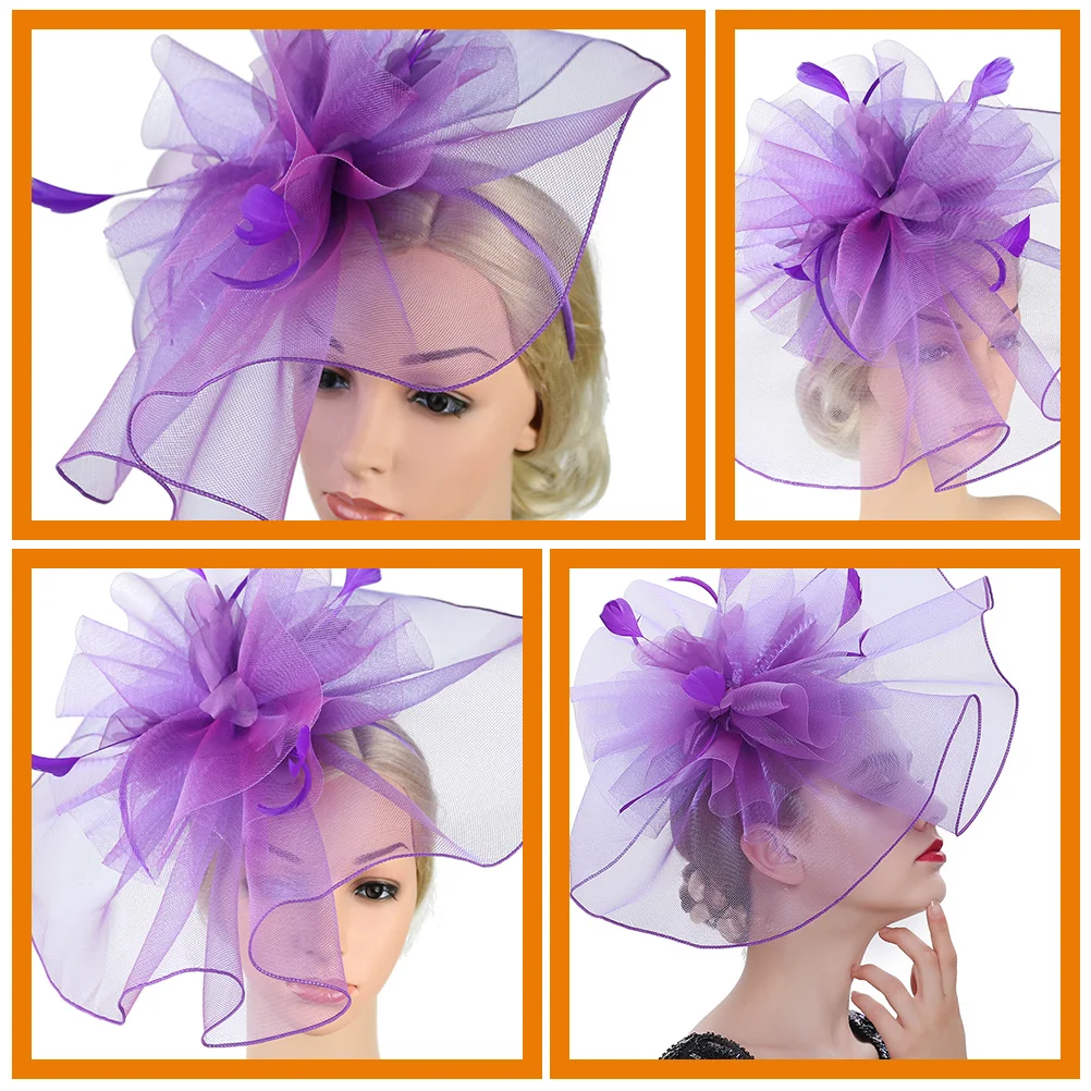 

Mesh Veil Headb Women Fascinator Hat Hair Accessories Vintage Tea Party Bridal Wedding Prom 1920s Flapper Style